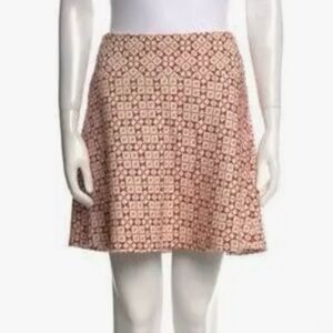 Tory Burch Women’s Geometric Tile White and Red A-line Skirt